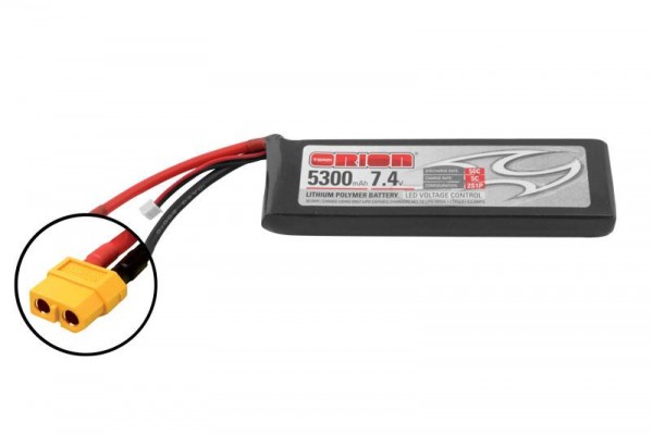 Team Orion LiPo 5300 2S 7,4V 50C XT60 m. LED Kontrollllampe