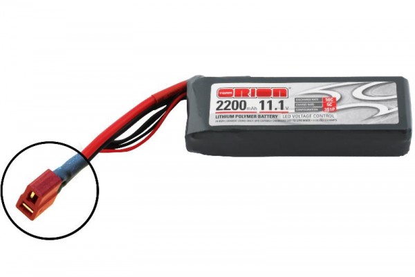 Team Orion LiPo 2200 3S 11,1V 50C Deans mit LED Spannungsmessung